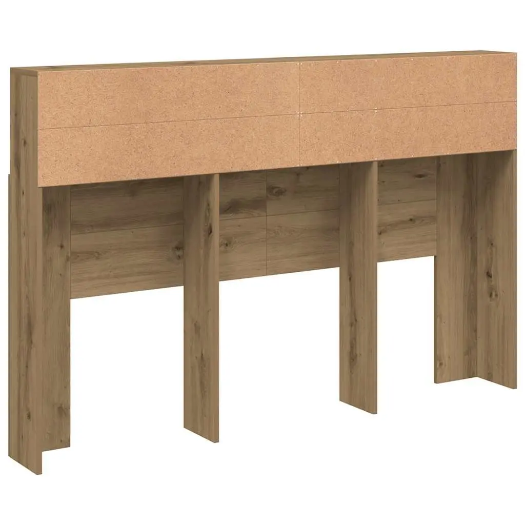 Headboard Cabinet Bedroom Storage 160x19x103.5cm Brown Oak