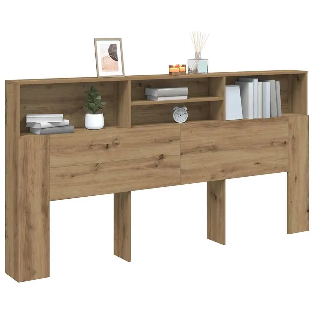 Brown Headboard Cabinet with Ample Storage