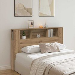 Brown Headboard Cabinet with Ample Storage