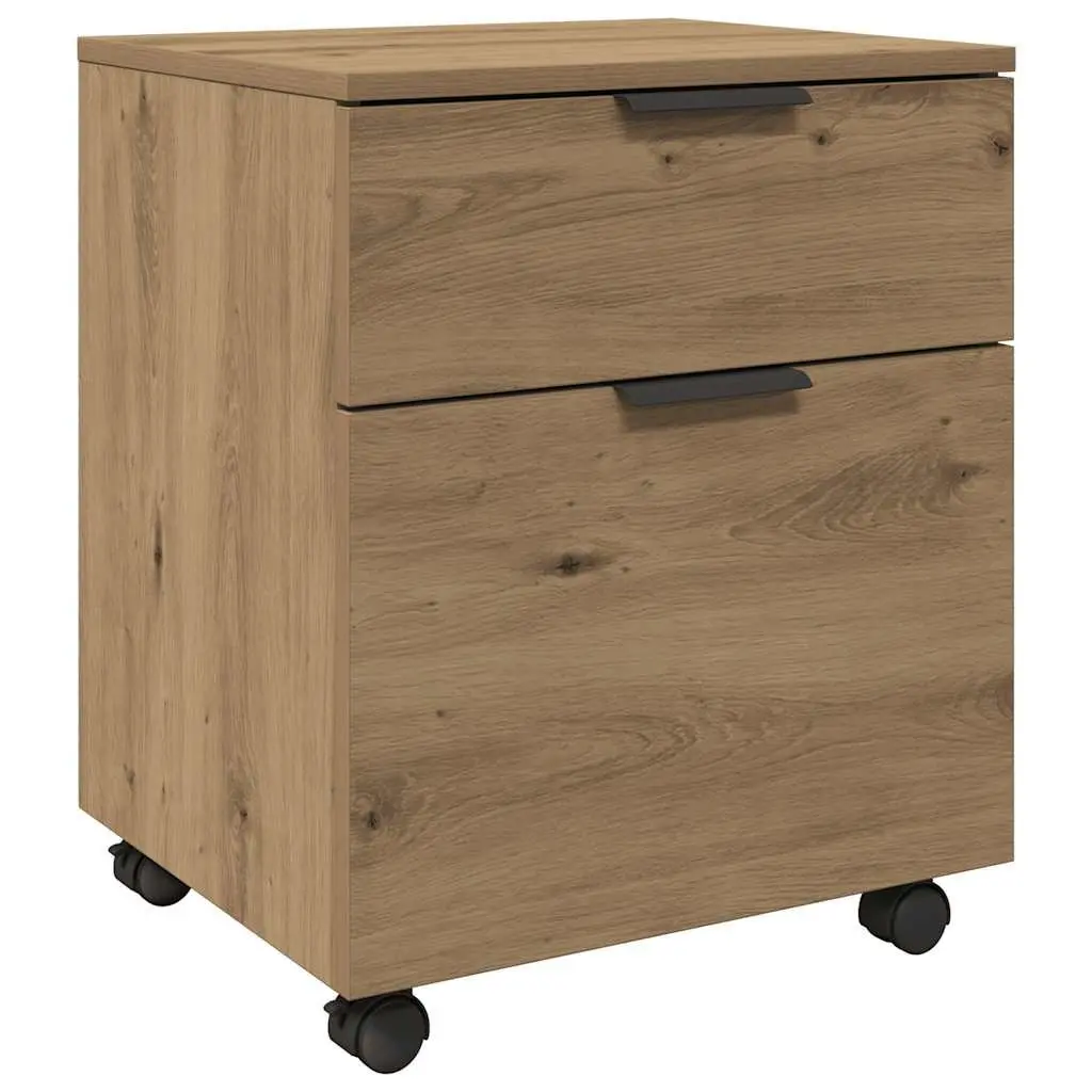 Mobile File Cabinet Storage Organizer Engineered Wood Brown 45 x 38 x 54 cm