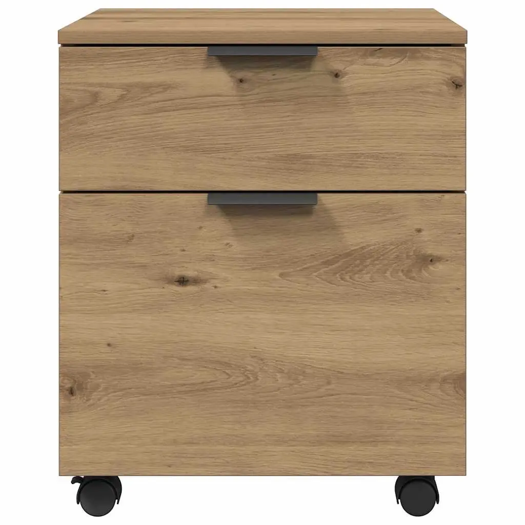 Mobile File Cabinet Storage Organizer Engineered Wood Brown 45 x 38 x 54 cm