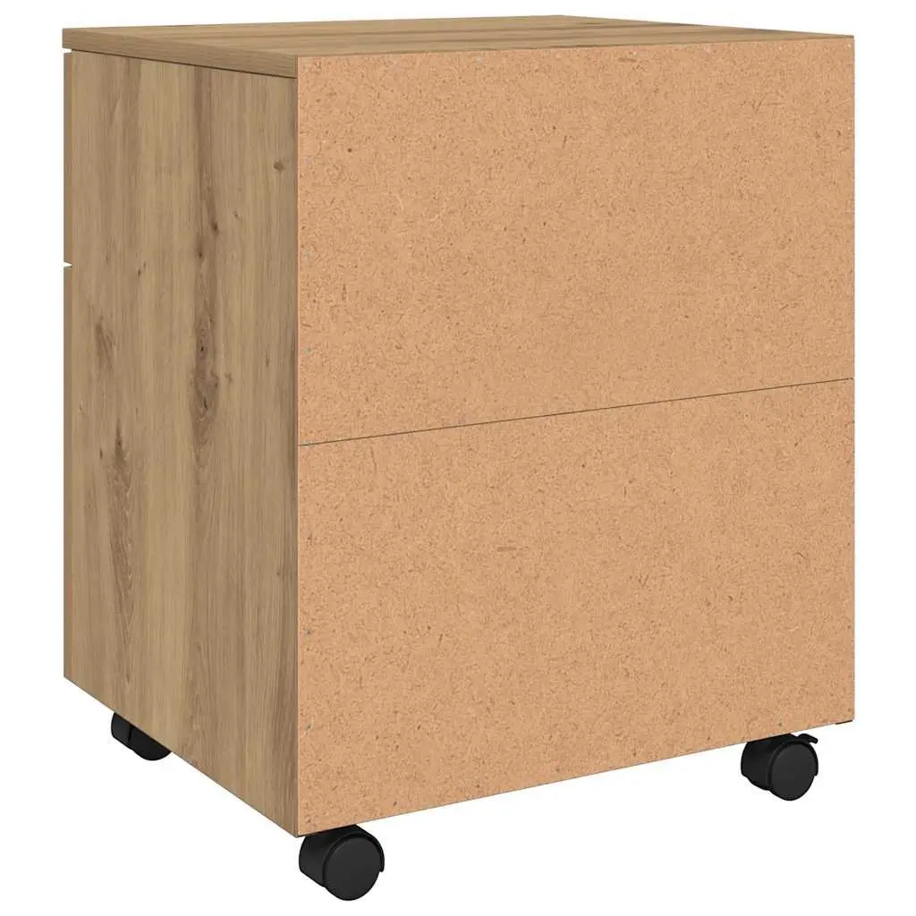 Mobile File Cabinet Storage Organizer Engineered Wood Brown 45 x 38 x 54 cm