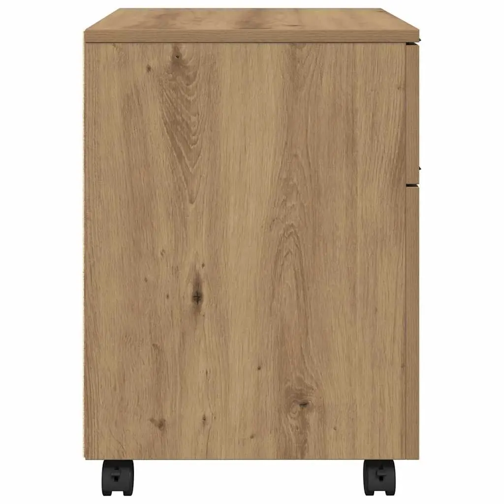 Mobile File Cabinet Storage Organizer Engineered Wood Brown 45 x 38 x 54 cm