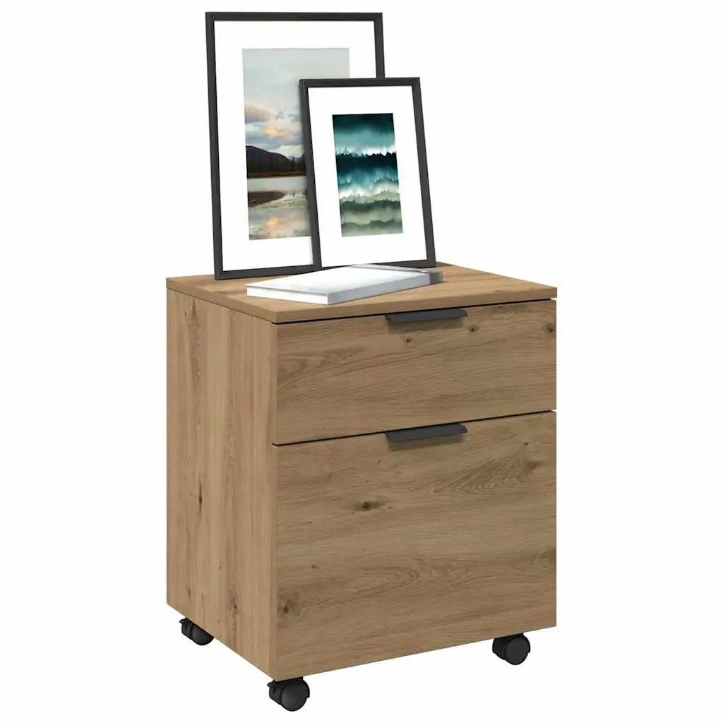 Mobile File Cabinet Storage Organizer Engineered Wood Brown 45 x 38 x 54 cm