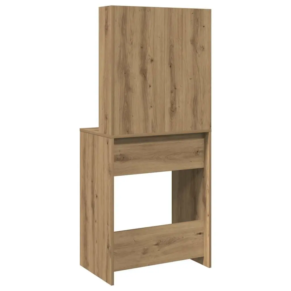 Dressing Table with RGB LED Lights Open Shelves Drawer Storage Makeup Vanity