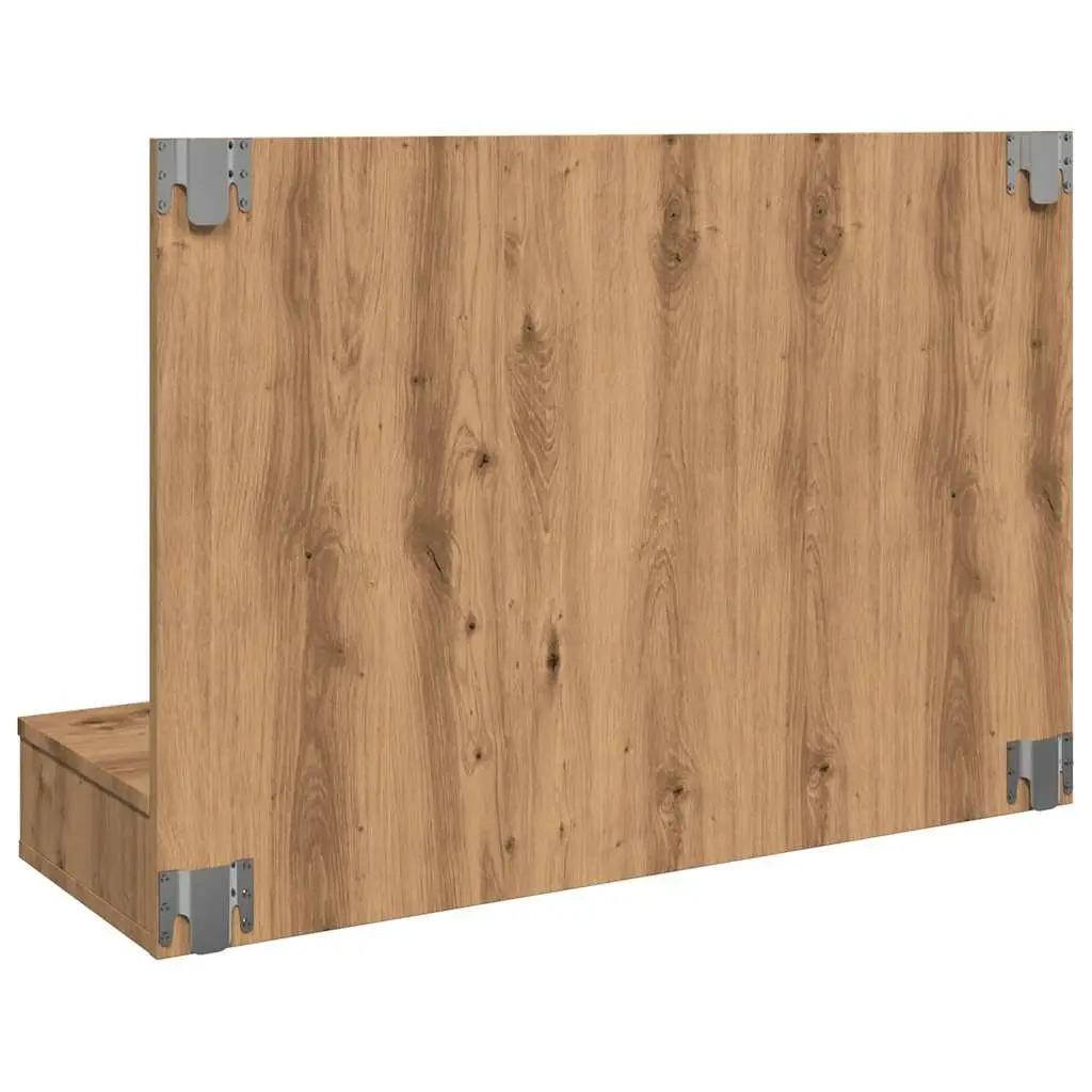 Bathroom Mirror Cabinet LED Brown Engineered Wood Wall Mounted Vanity Storage 90 x 31.5 x 62 cm