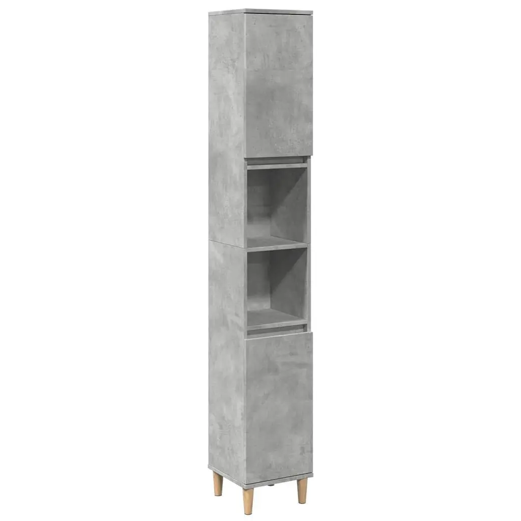 Bathroom Cabinet Storage Unit Engineered Wood Grey 30x30x190cm