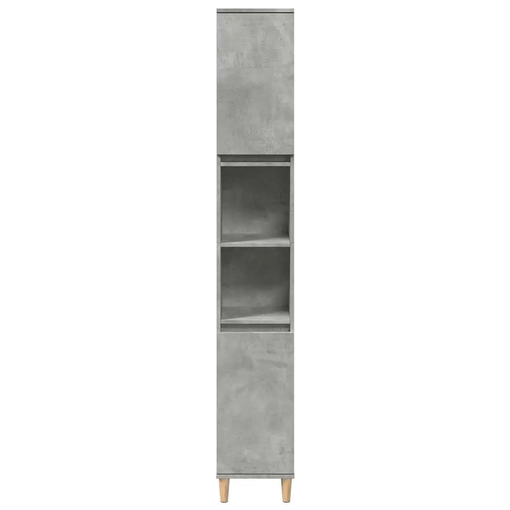 Bathroom Cabinet Storage Unit Engineered Wood Grey 30x30x190cm