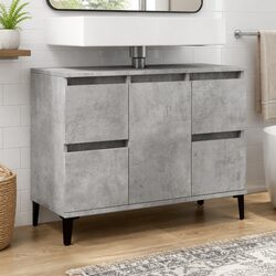 Bathroom Sink Cabinet Vanity Unit Storage 4 Drawers Grey 80x33x60cm