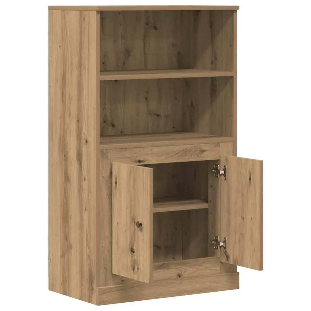 Highboard Storage Cabinet Brown Engineered Wood Furniture 60 x 35.5 x 103.5 cm
