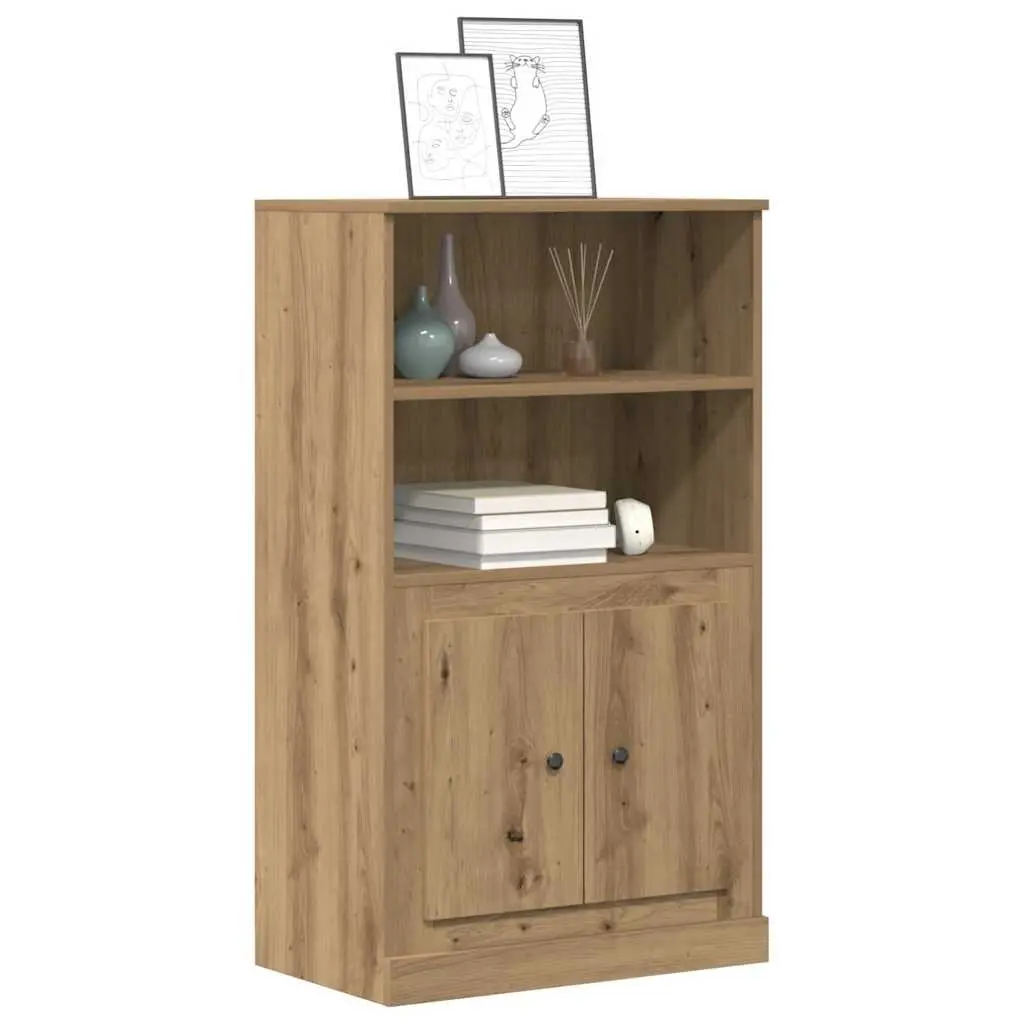 Highboard Storage Cabinet Brown Engineered Wood Furniture 60 x 35.5 x 103.5 cm
