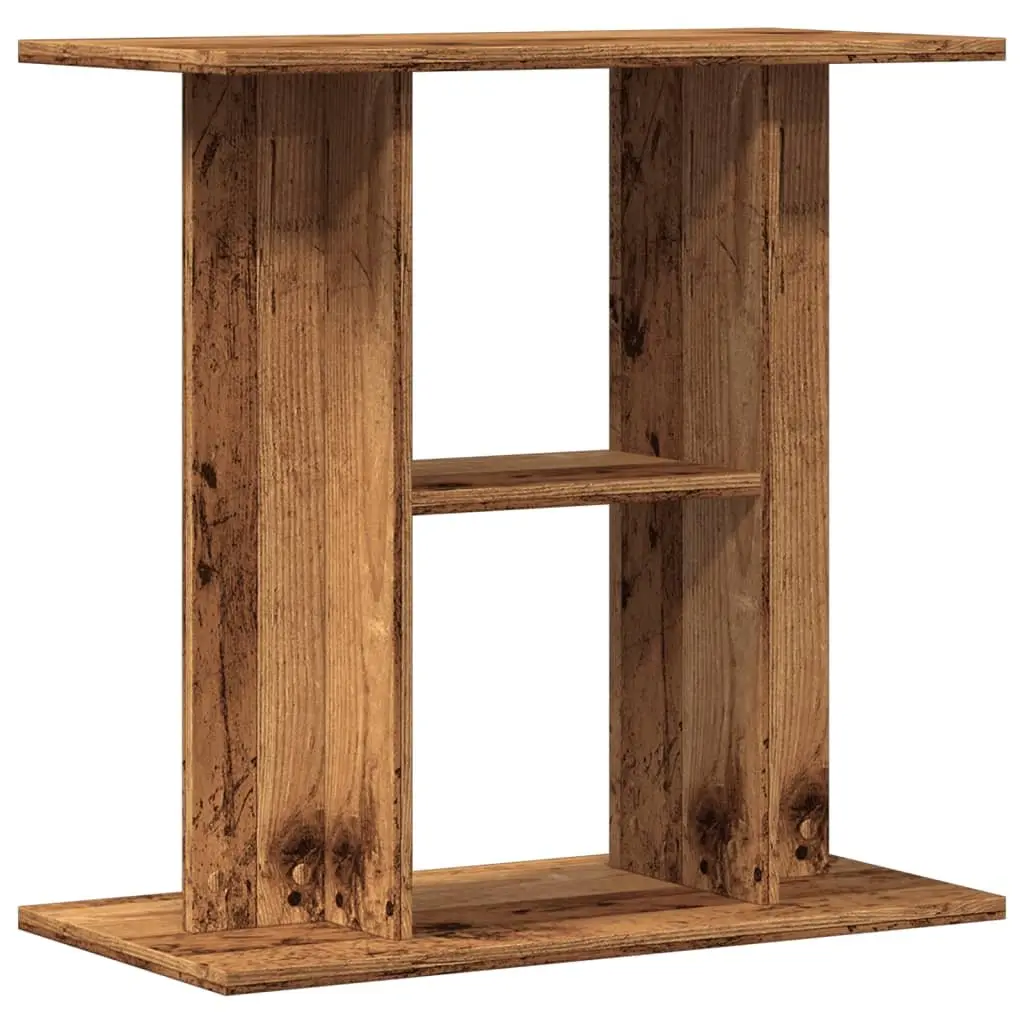 Aquarium Stand Fish Tank Cabinet 60x30x60 cm 3 Tier Storage Old Wood Look