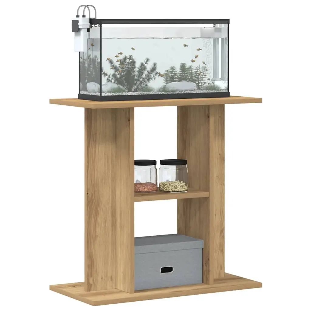 Aquarium Stand 60x30x60 cm Brown Engineered Wood 3 Tier Storage for Fish Tank