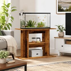 Brown Wood Aquarium Stand for Fish Tank Storage