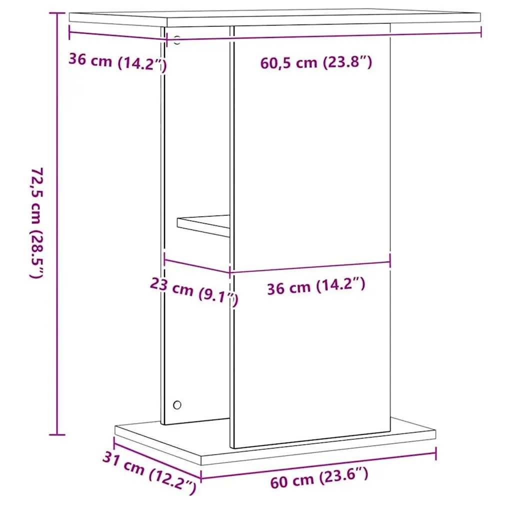 Engineered Wood Storage Cabinet Aquarium Stand Brown Fish Tank Display Furniture