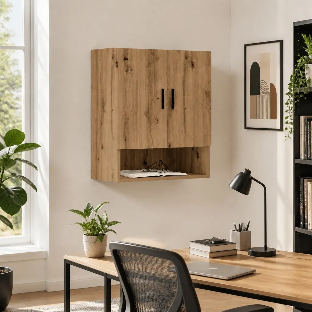 Wall Cabinet Storage Home Organiser 60x31x70cm Brown