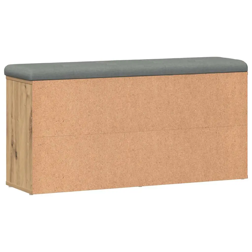 Storage Bench Hallway Entryway Shoe Organizer Padded Seat Engineered Wood Brown