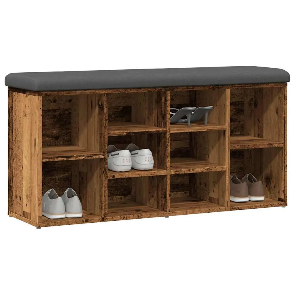 Shoe Bench Old Wood Design 102x32x50 cm Storage Bench Hallway Entryway Seat