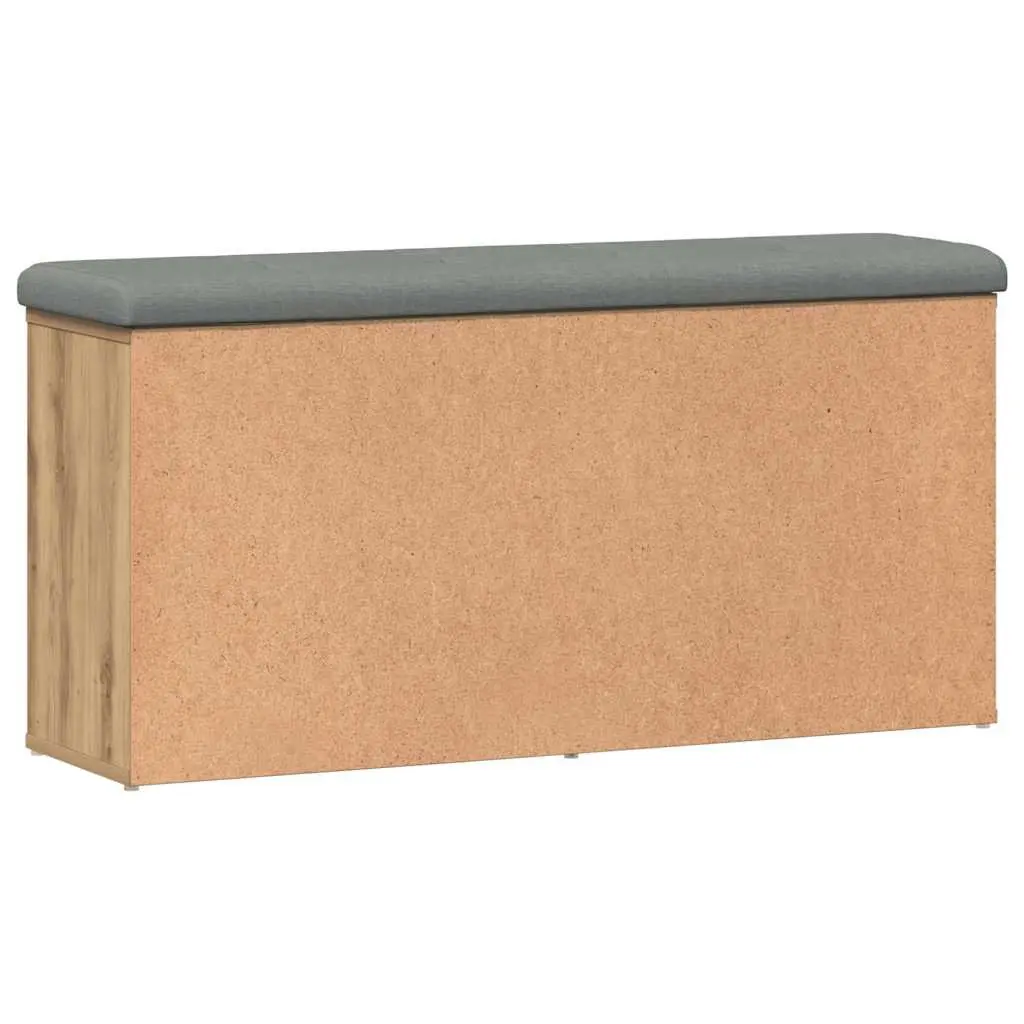 Shoe Bench Storage Entryway Hallway Brown Padded Seat Engineered Wood