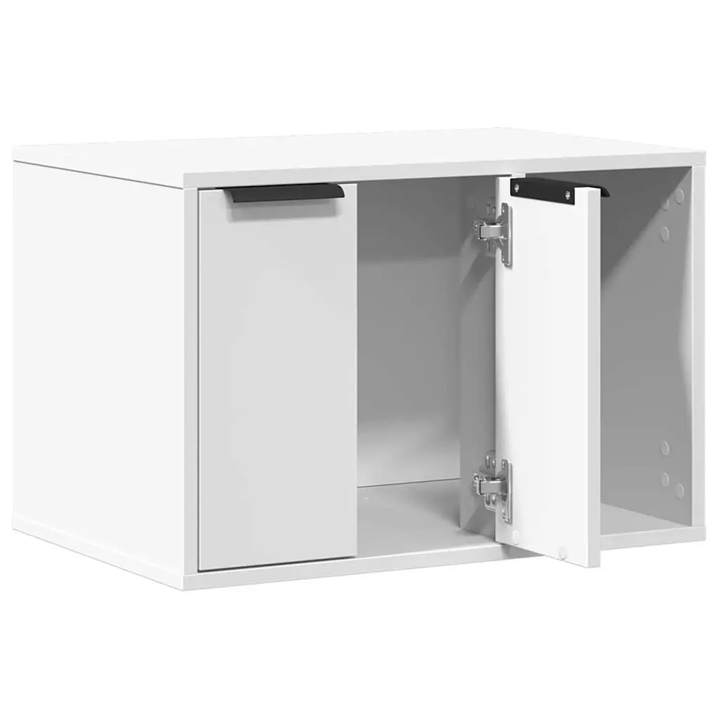 Cat Litter Box Enclosure Cabinet Hidden Furniture Storage 60 x 40 x 40 cm White Engineered Wood