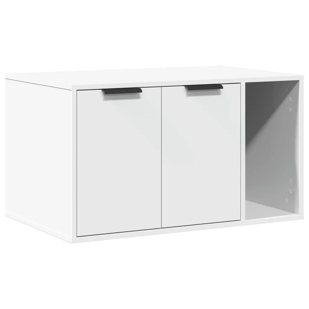 Cat Litter Box Enclosure Furniture Hidden Cabinet 80x50x45cm White