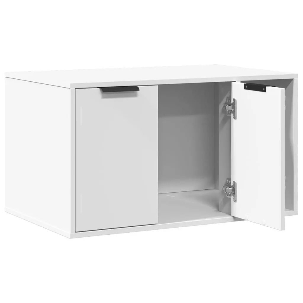 Cat Litter Box Enclosure Furniture Hidden Cabinet 80x50x45cm White