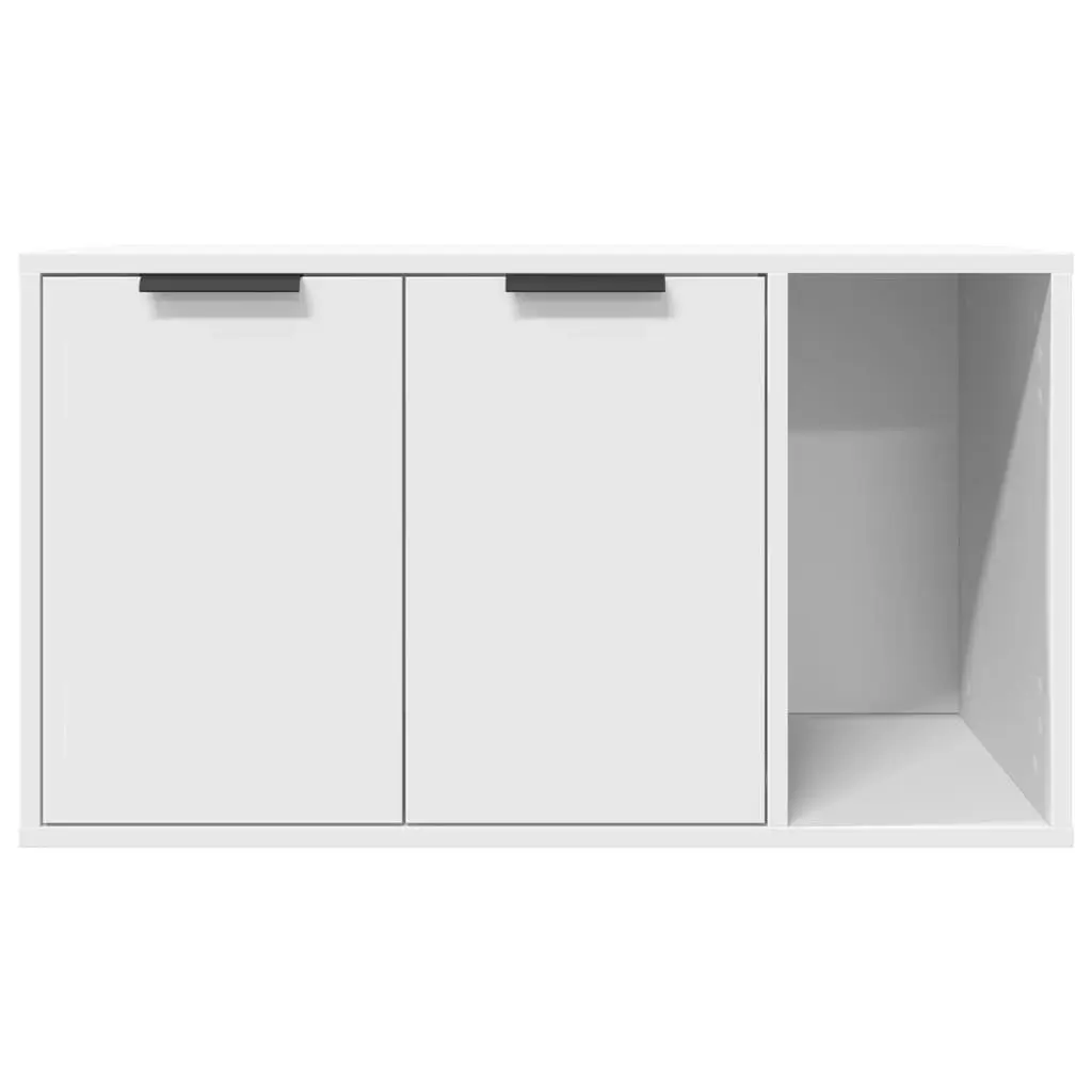 Cat Litter Box Enclosure Furniture Hidden Cabinet 80x50x45cm White
