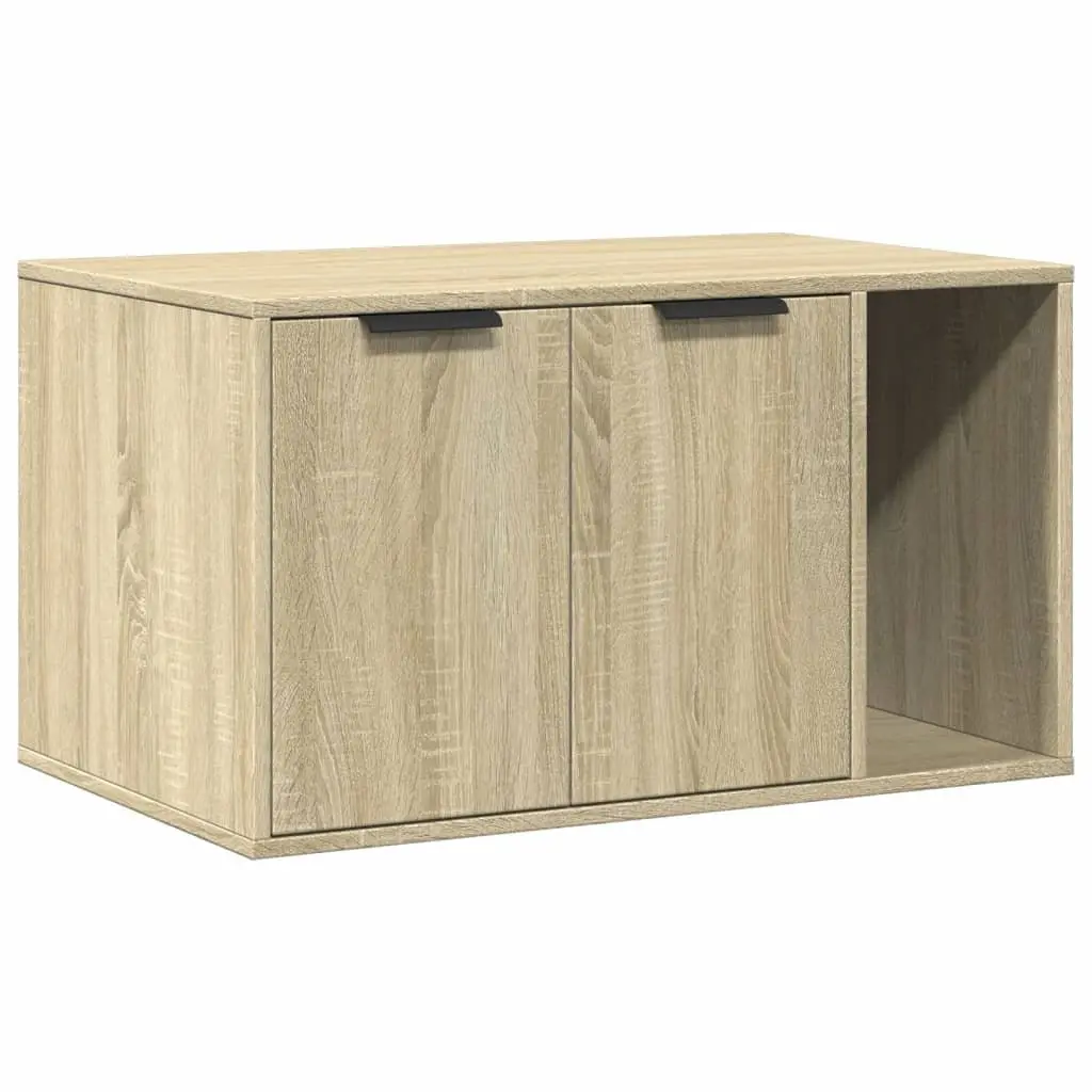 Cat Litter Box Enclosure Brown Engineered Wood Side Table Storage Cabinet