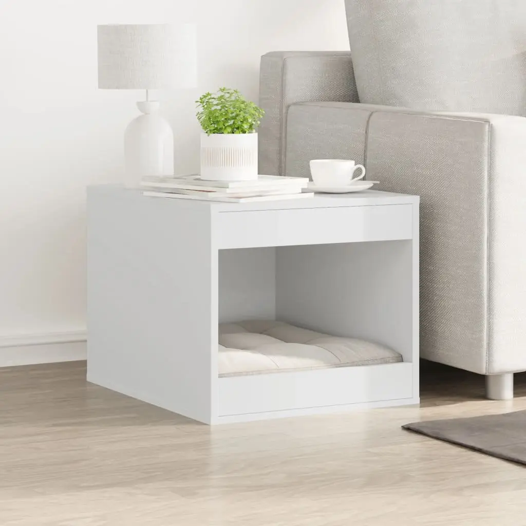 Cat Litter Box Enclosure Furniture Hide Storage Cabinet White 47x59x42cm