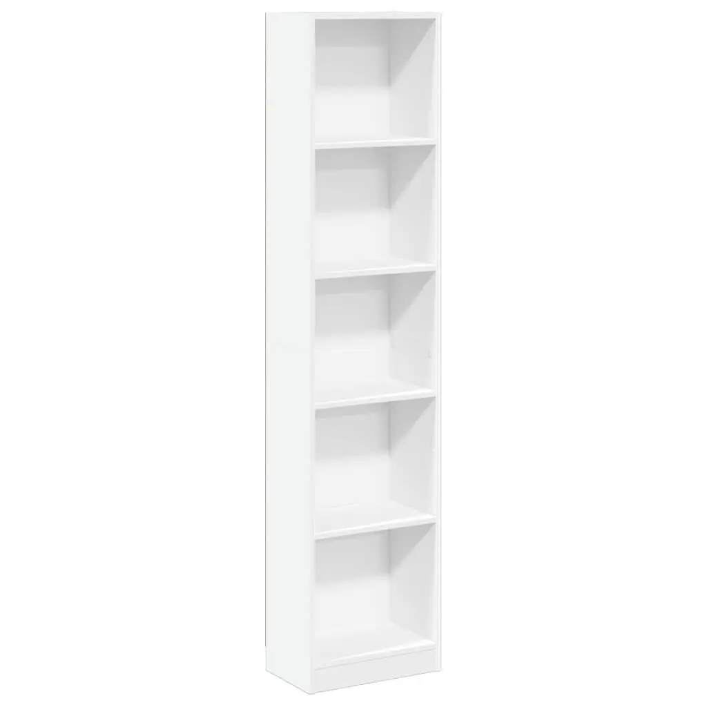 Bookcase Storage Shelving Unit 40x24x176 cm White Home Office Furniture Display