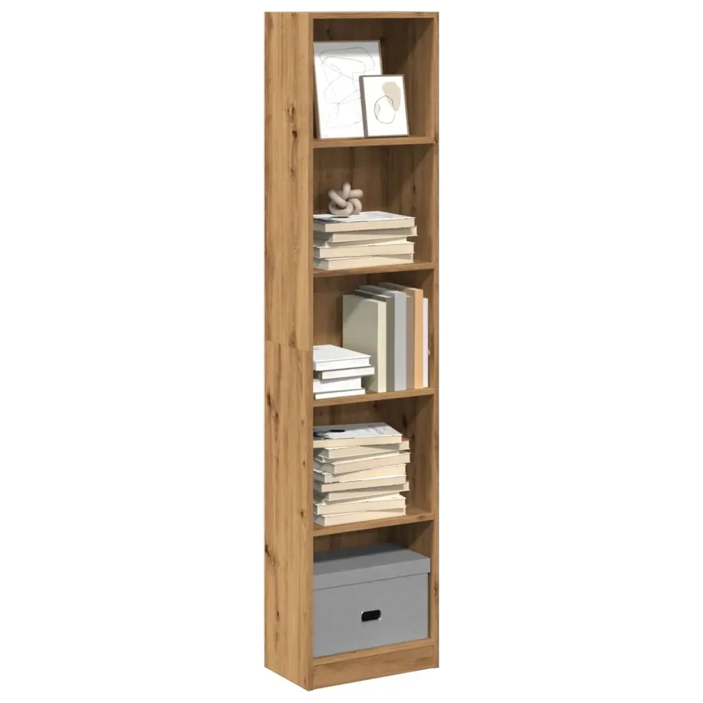 Bookcase Open Shelving Storage Unit 40W x 24D x 176H cm Brown Engineered Wood