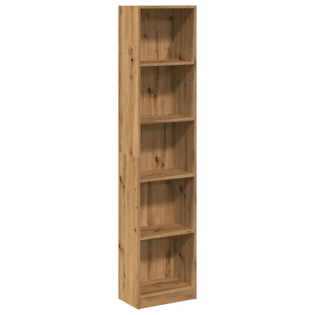 Bookcase Open Shelving Storage Unit 40W x 24D x 176H cm Brown Engineered Wood