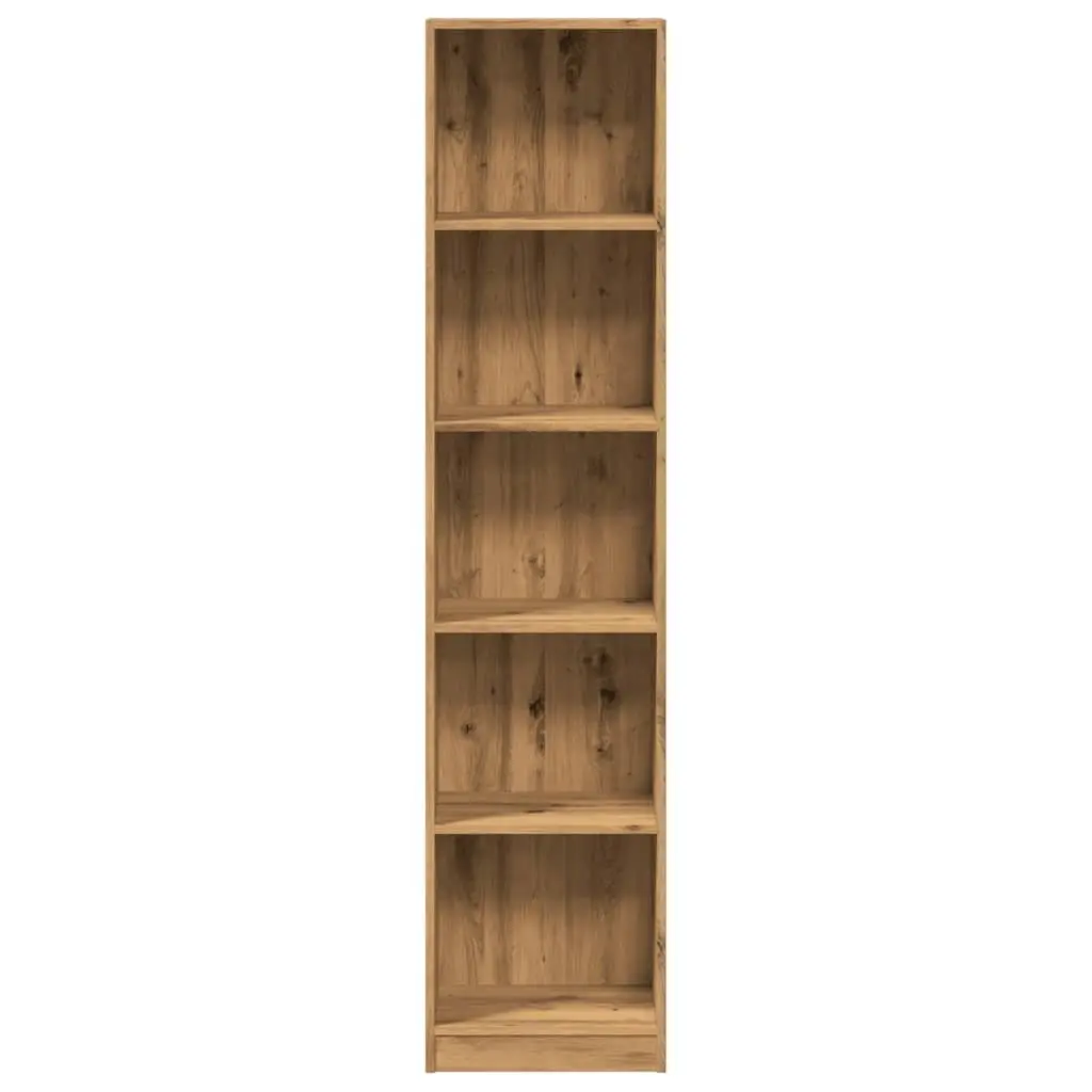 Bookcase Open Shelving Storage Unit 40W x 24D x 176H cm Brown Engineered Wood