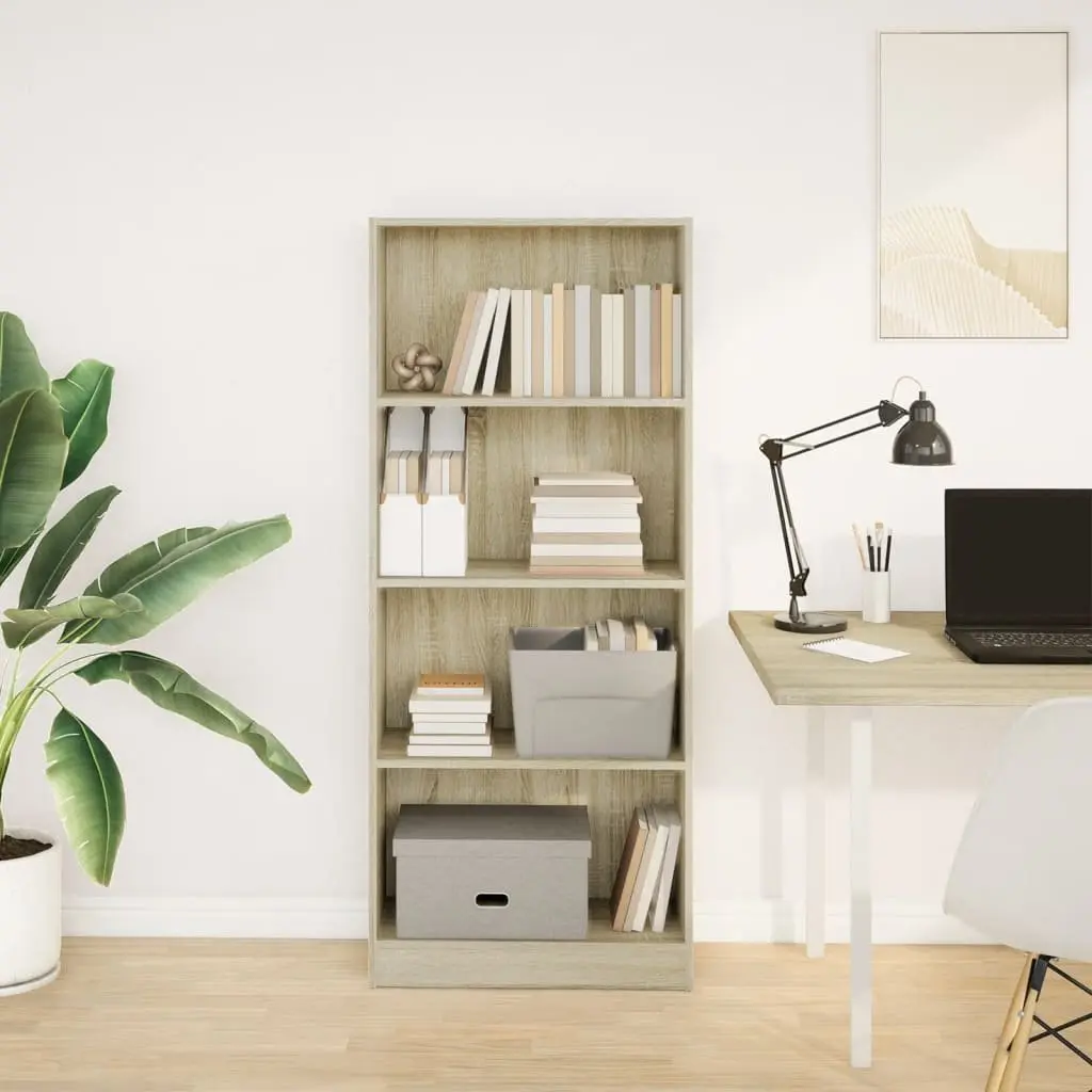 Brown Bookcase with Open Shelves