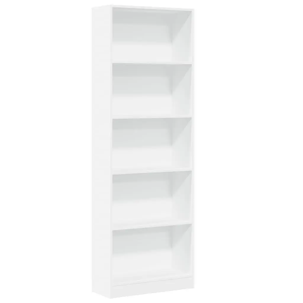 Bookcase Open Shelving Storage Cabinet 60x24x176 cm White