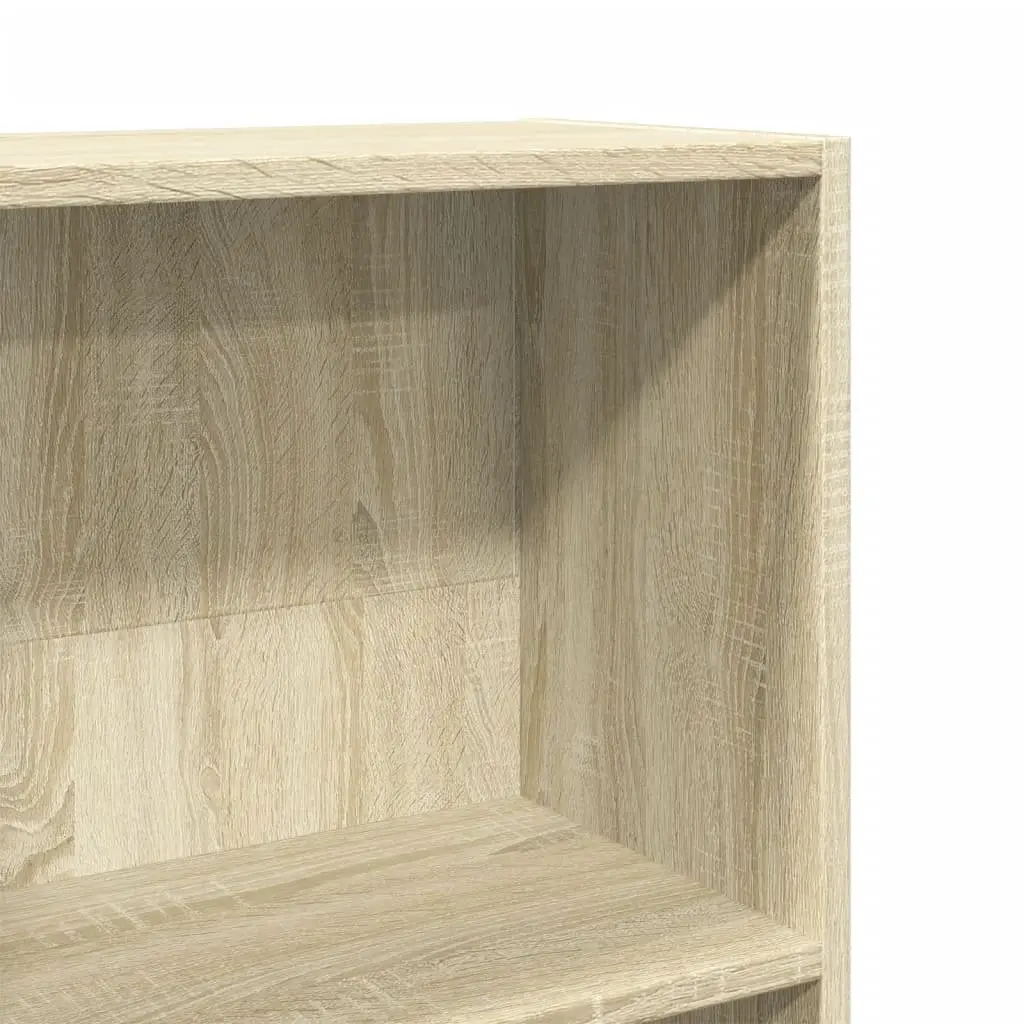 Bookcase Sonoma Oak 60x24x176 cm Engineered Wood Storage Shelving Unit Brown