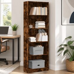 Reliable Smoked Oak Bookcase with Ample Storage Space