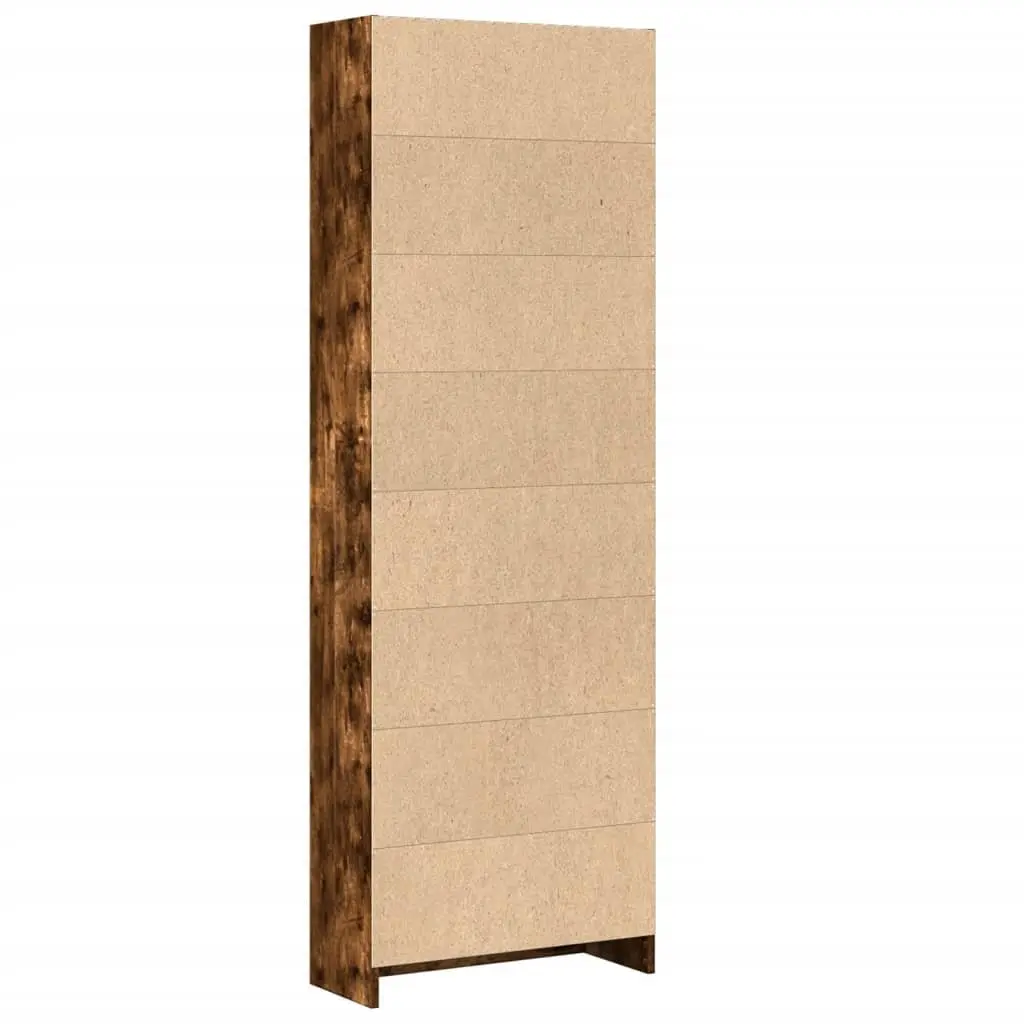 Bookcase Storage Open Compartment 60x24x176 cm Brown Engineered Wood Standing Shelf