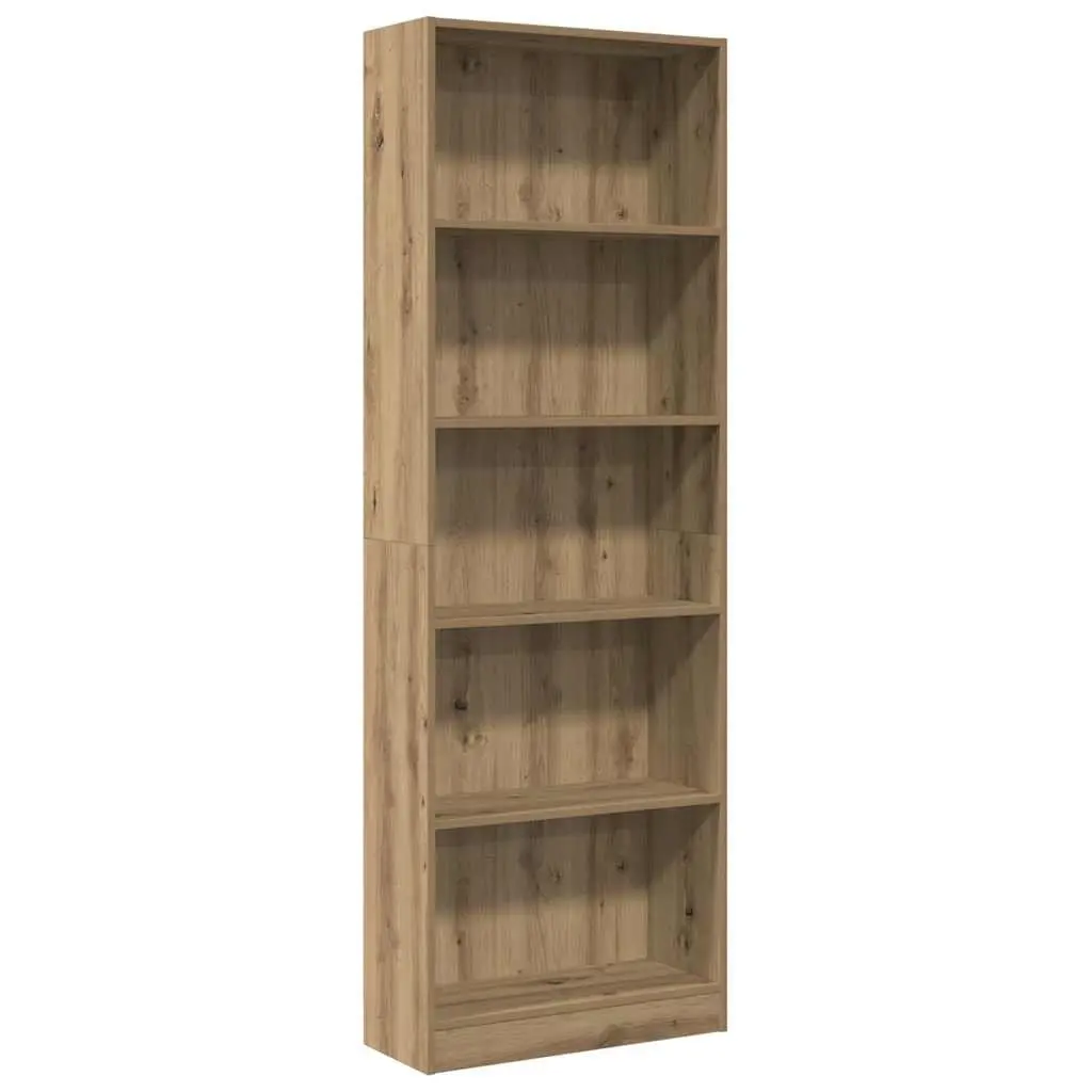 Bookcase Storage Shelving Unit Home Office Organizer 60W x 24D x 176H cm Brown Engineered Wood