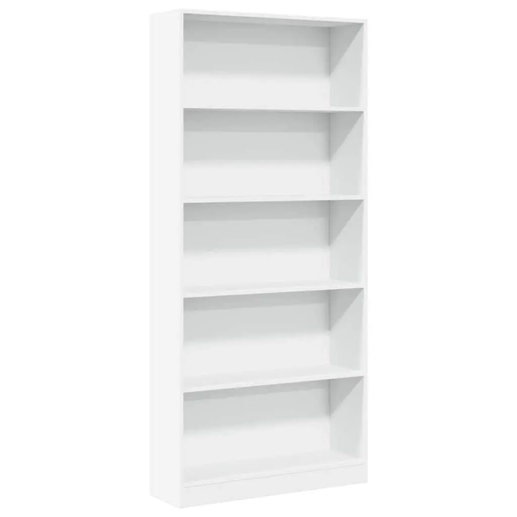 Bookcase Open Compartments Storage Shelving Unit 80x24x176 cm White