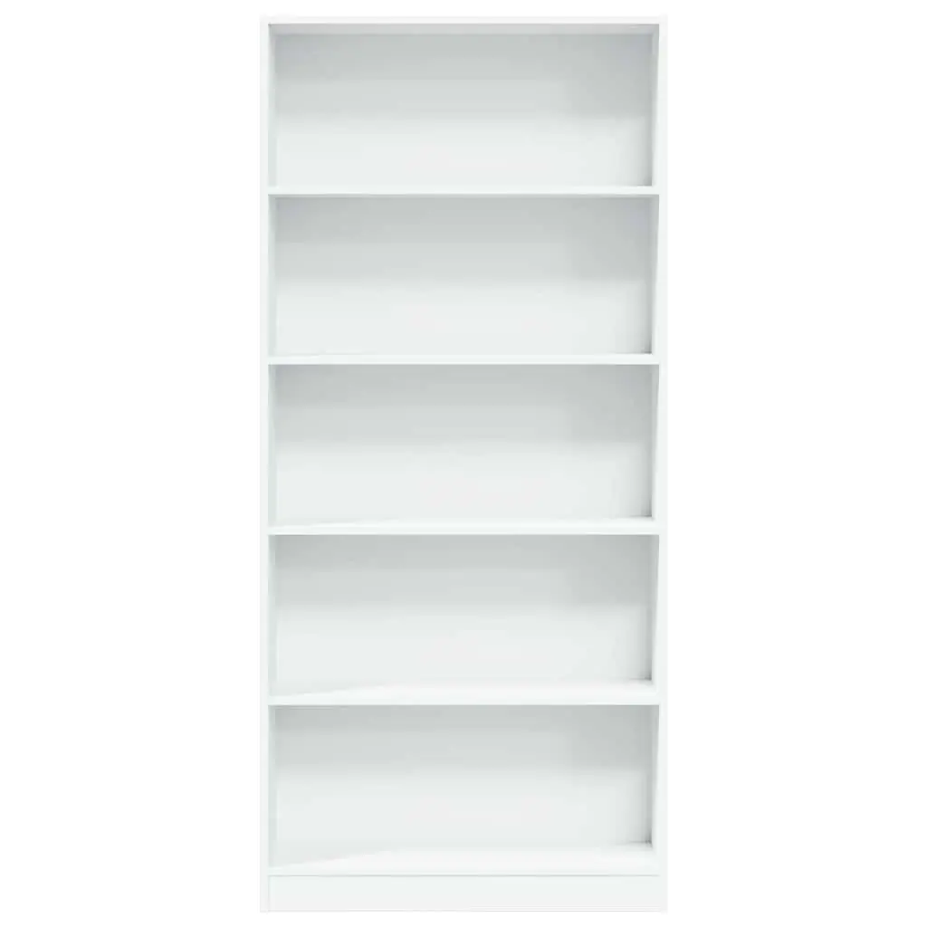 Bookcase Open Compartments Storage Shelving Unit 80x24x176 cm White