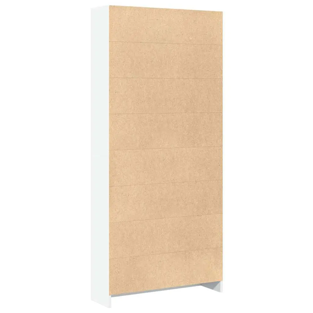 Bookcase Open Compartments Storage Shelving Unit 80x24x176 cm White