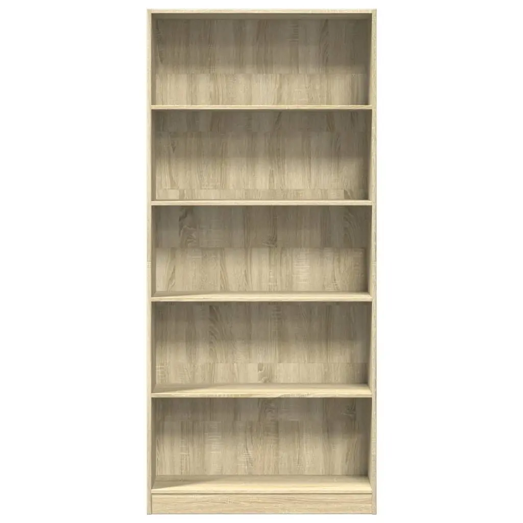 Bookcase Open Shelving Storage Cabinet 80x24x176cm Brown Engineered Wood