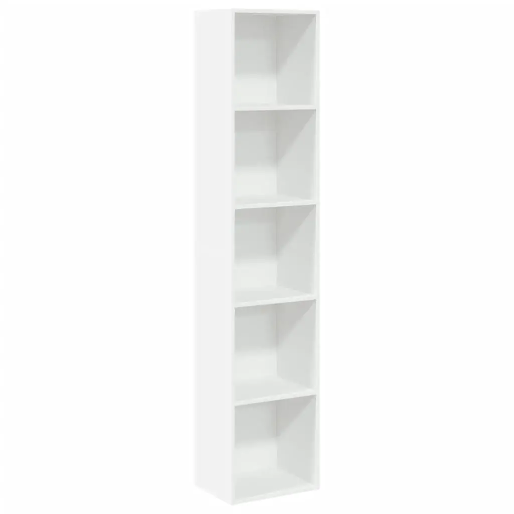 Bookcase Open Shelves Storage Cabinet 40x30x189 cm White