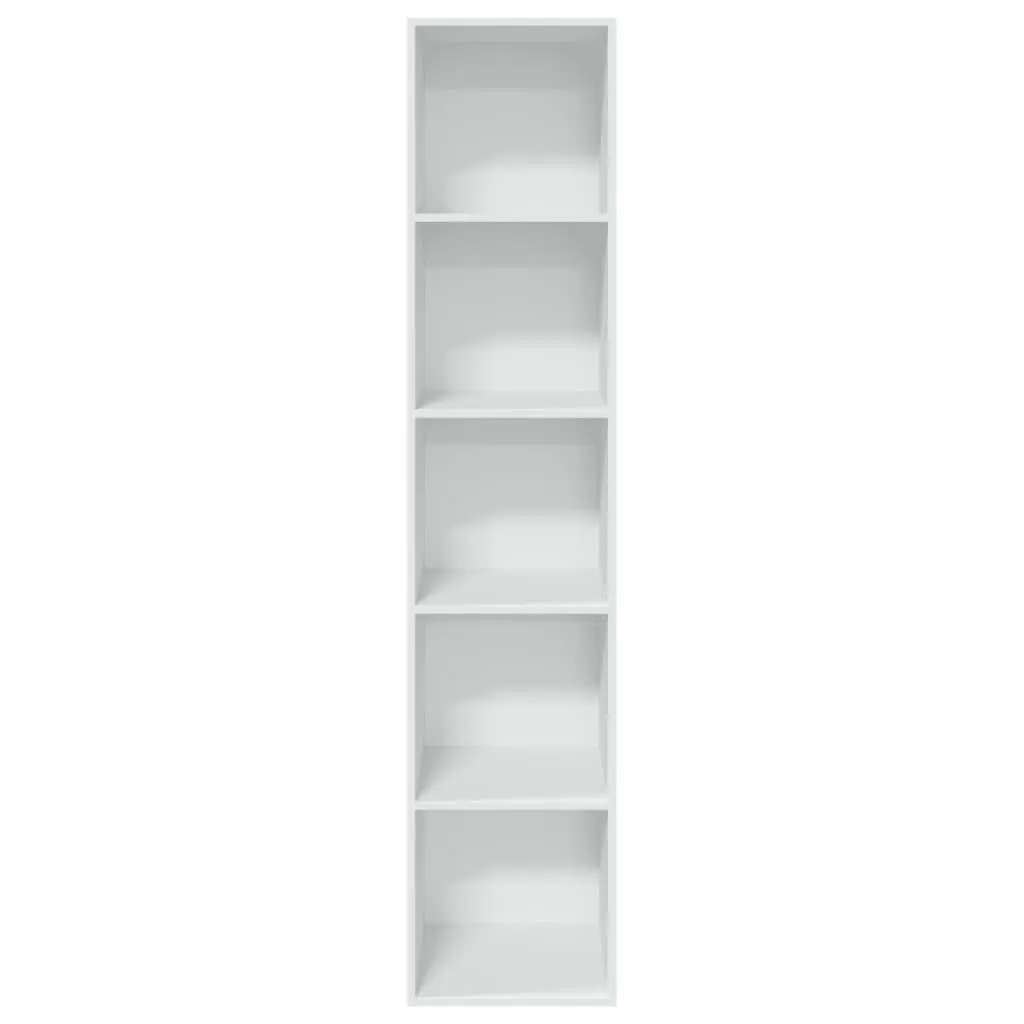 Bookcase Open Shelves Storage Cabinet 40x30x189 cm White