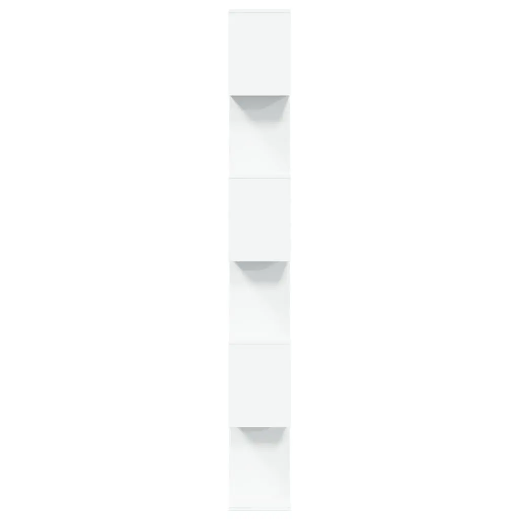 Room Divider Bookcase 6-Tier White 70x24x193 cm Standing Storage Shelf