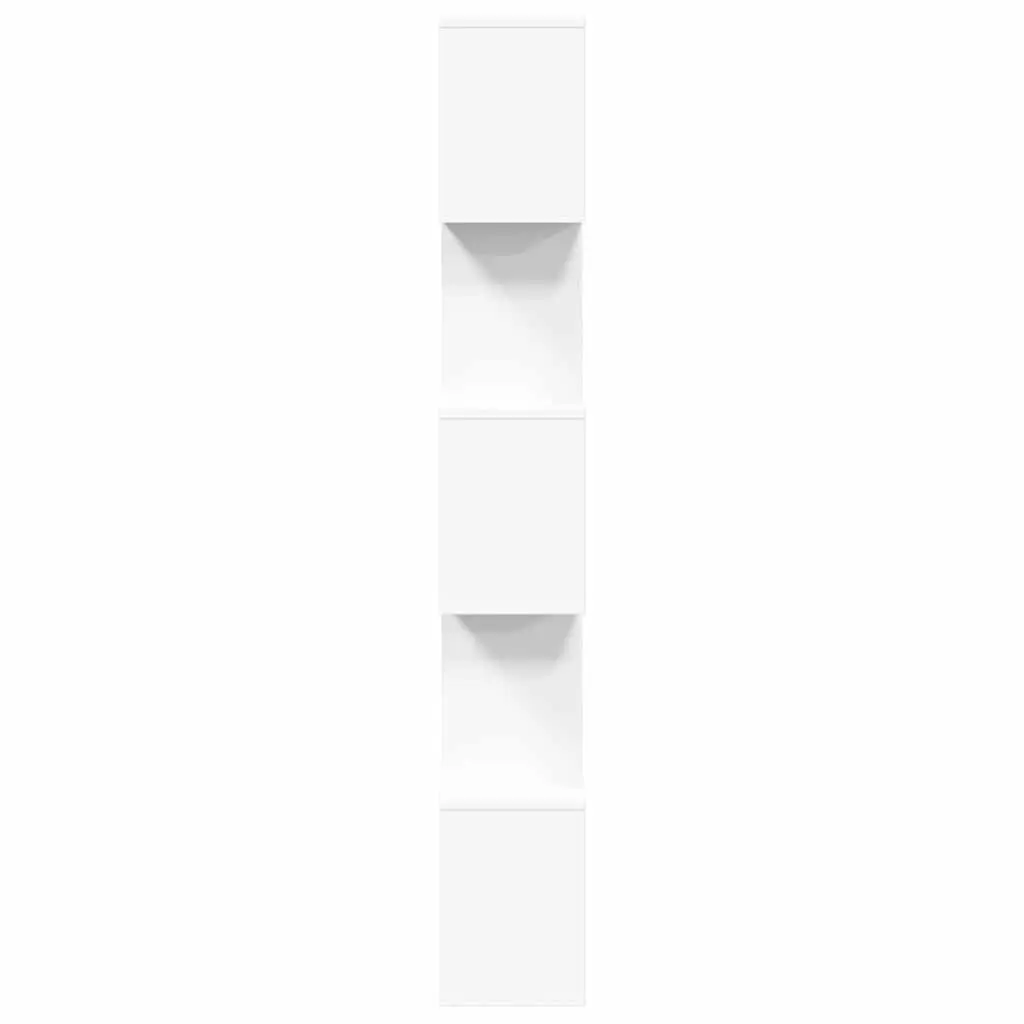 Room Divider Bookcase 5-Tier Storage Unit 70x24x161cm White Engineered Wood