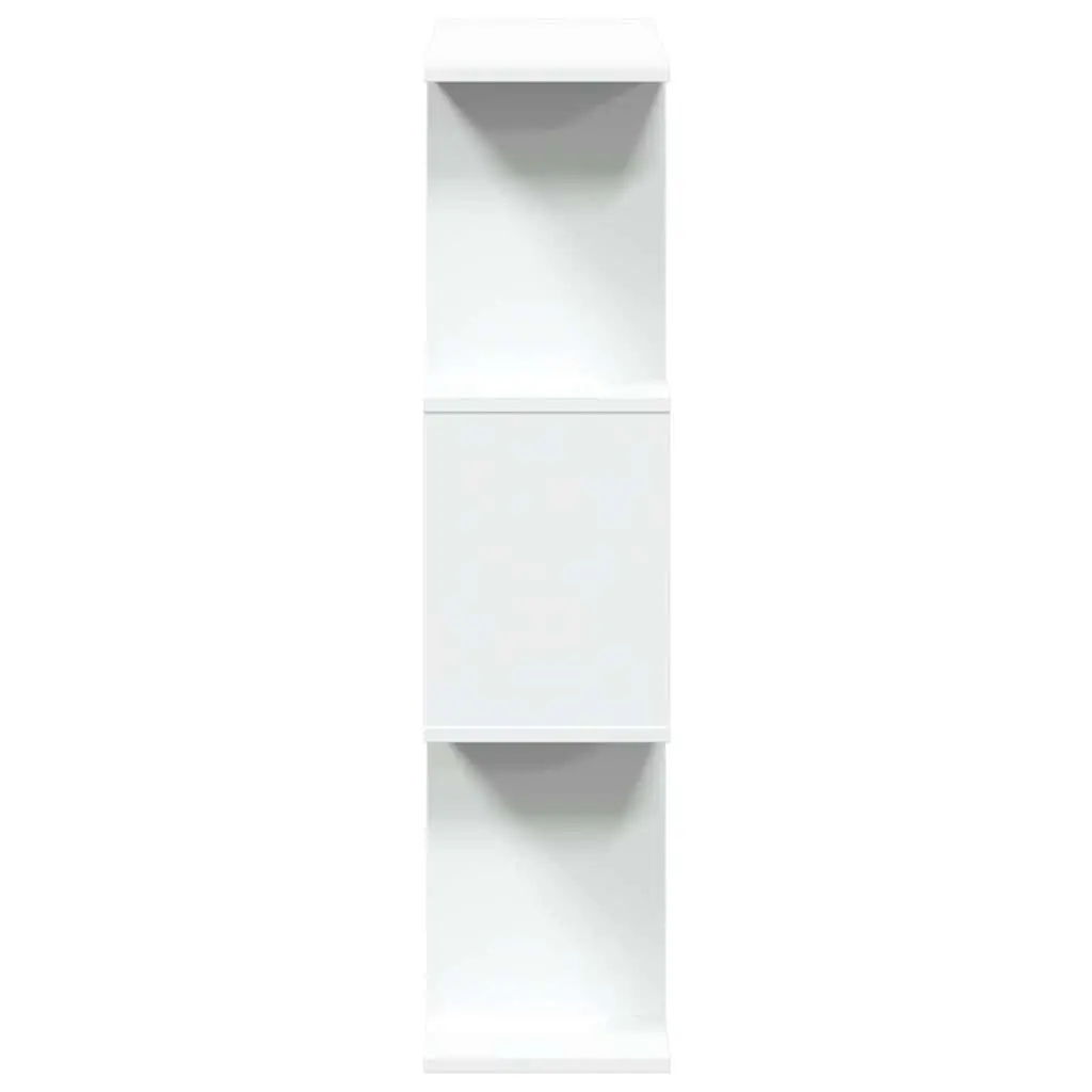 Room Divider Bookcase 3-Tier Storage Shelving Unit White Engineered Wood
