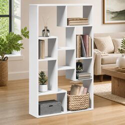 Bookcase White 72x20x120.5 cm Engineered Wood Shelving Unit Storage Display