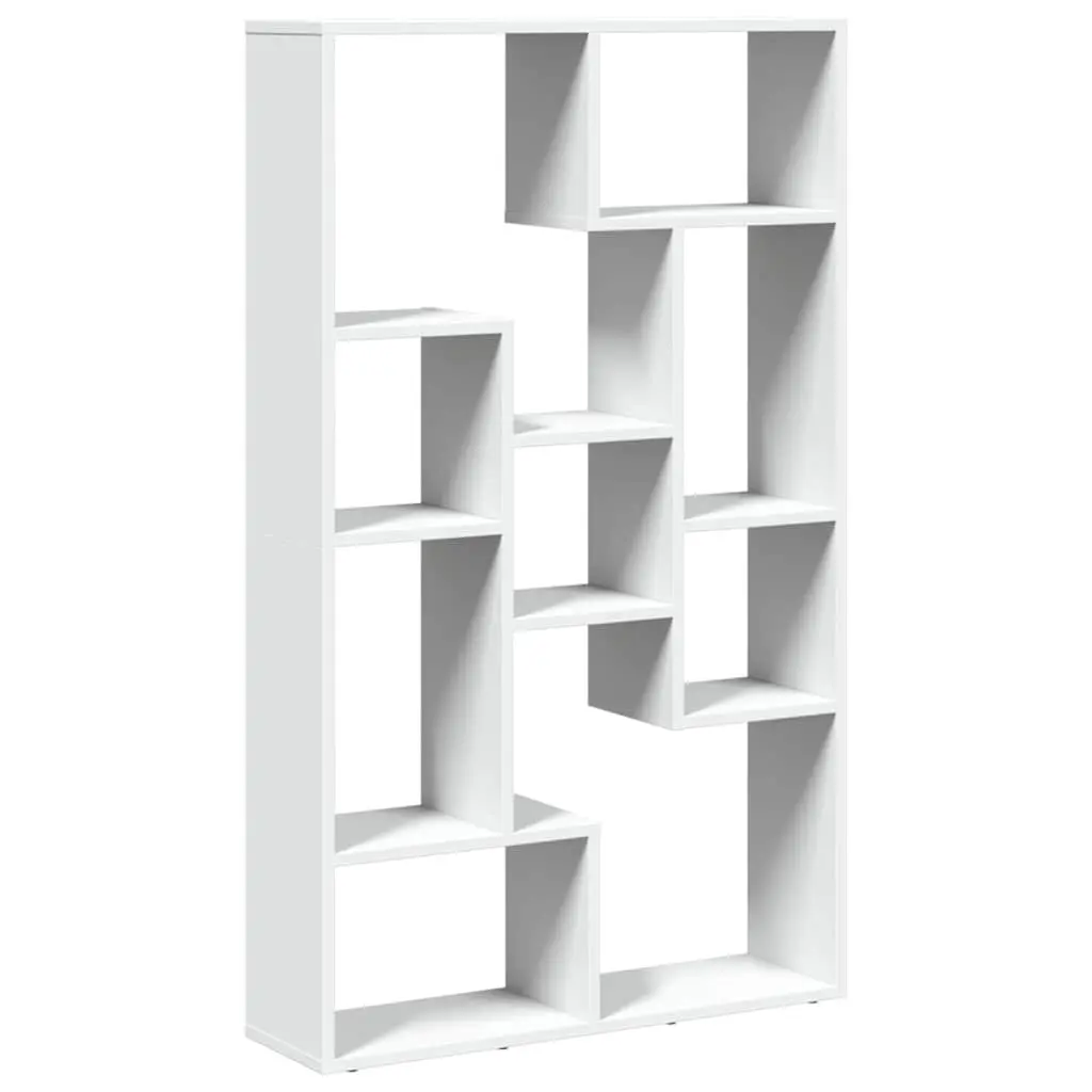 Bookcase White Engineered Wood 72x20x120.5 cm Shelving Unit Storage Display